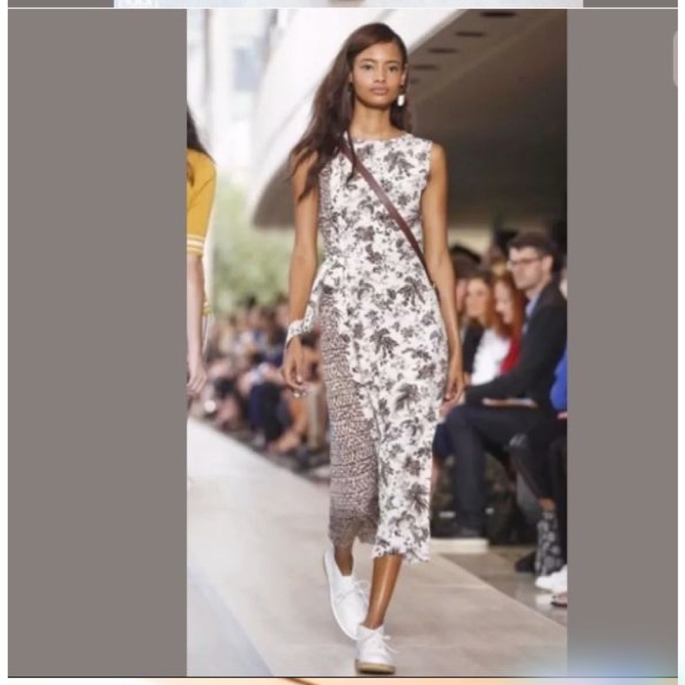 Tory Burch Runway Whey Tropicale 100% Silk Midi Dress Sz 8 NWT